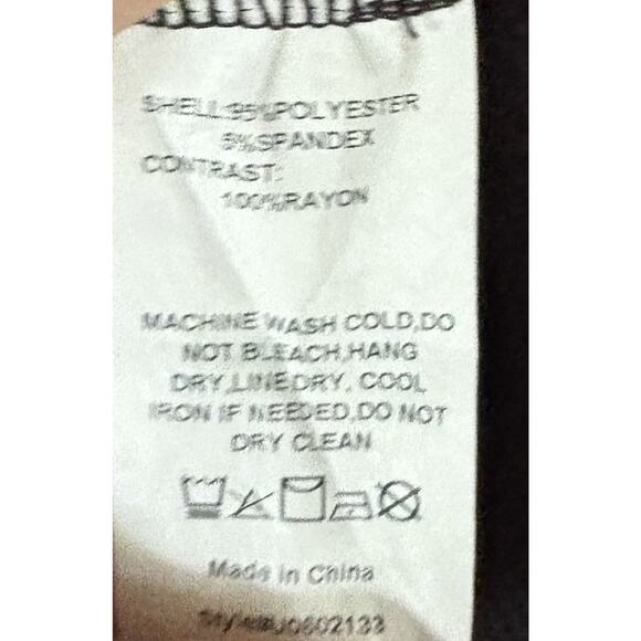 Suzanne Betro Black Floral Long Sleeve Ribbed Tunic with Lace Neck Size Small - Picture 3 of 4